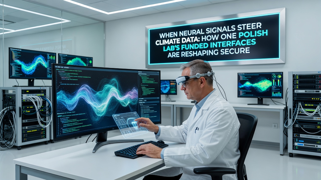 Secure server racks processing climate datasets under neural interface control